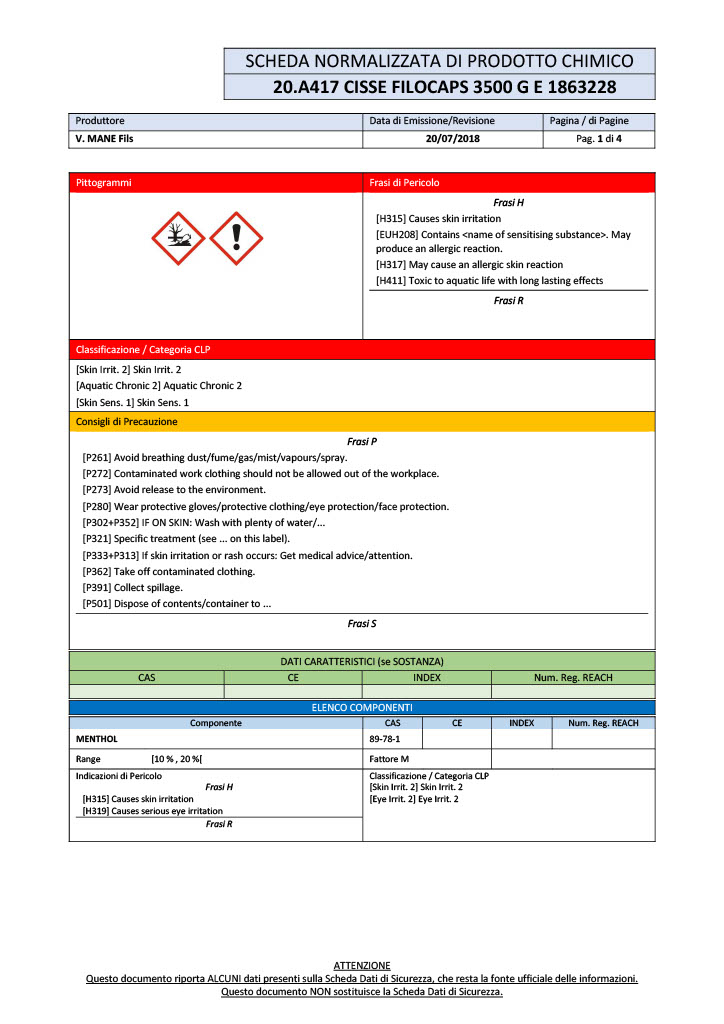 simplified safety data sheet for workers